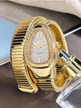 Serpenti Watch Gold and Silver Watch with Bracelet Set